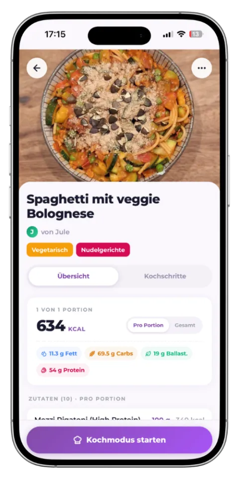 PanCal-Screenshot: Rezepte zum Nachkochen